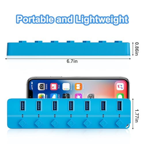 ONFINIO USB Hub 3.0, 7-Port USB Hub Splitter with Individual On/Off Switches and Lights, 3.2ft/1m Long Cable Compatible with MacBook, Laptop, Surface Pro, PS4, PC, Flash Drive, Mobile HDD-Blue - Image 5