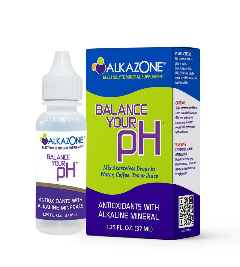 Alkazone Balance Your pH Antioxidants Alkaline Mineral Drops Single 125 Oz Pack Portable Yields 10 Gallons of alkaline antioxidant Water Unflavored pH Balance Hydration