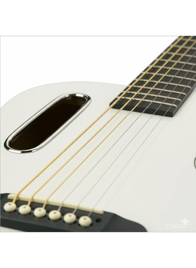 Megarya GS-X1 Signature Series Portable Guitar – Premium African Tonewood – In White Finish - Image 3