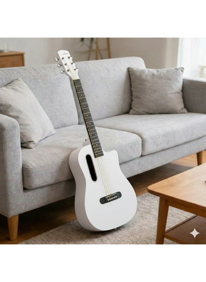 Megarya GS-X1 Signature Series Portable Guitar – Premium African Tonewood – In White Finish - Image 2