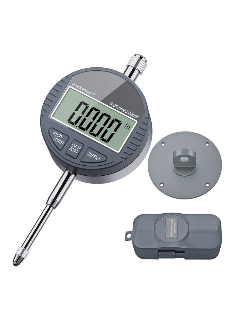 Y&D SYOSI Electronic Digital Dial Indicator Gauge Inch/Metric Conversion 0-1 Inch/25.4 mm Probe Test High Resolution: 0.0005Inch/0.01mm, Silver Gray  - Image 1