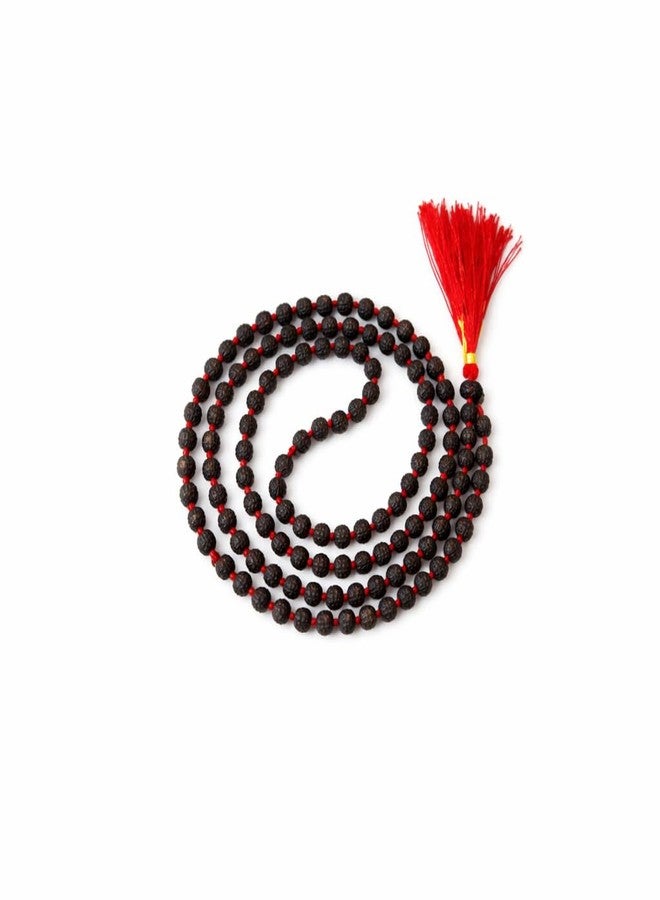 A&S VENTURES Original 5 Mukhi Rudraksha Mala 108+1 Beads with Red Tassel | Natural Panchmukhi Rudraksha Japa Mala for Meditation, Yoga & Spiritual Healing | Energized Rudraksha Prayer Mala for Men & Women - Image 1
