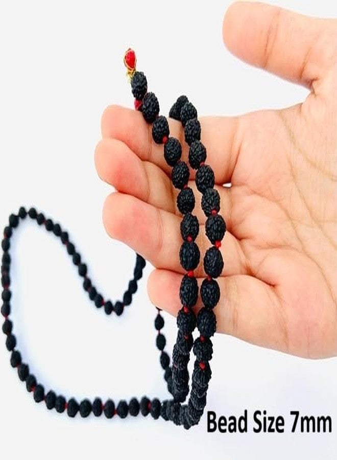 A&S VENTURES Original 5 Mukhi Rudraksha Mala 108+1 Beads with Red Tassel | Natural Panchmukhi Rudraksha Japa Mala for Meditation, Yoga & Spiritual Healing | Energized Rudraksha Prayer Mala for Men & Women - Image 3