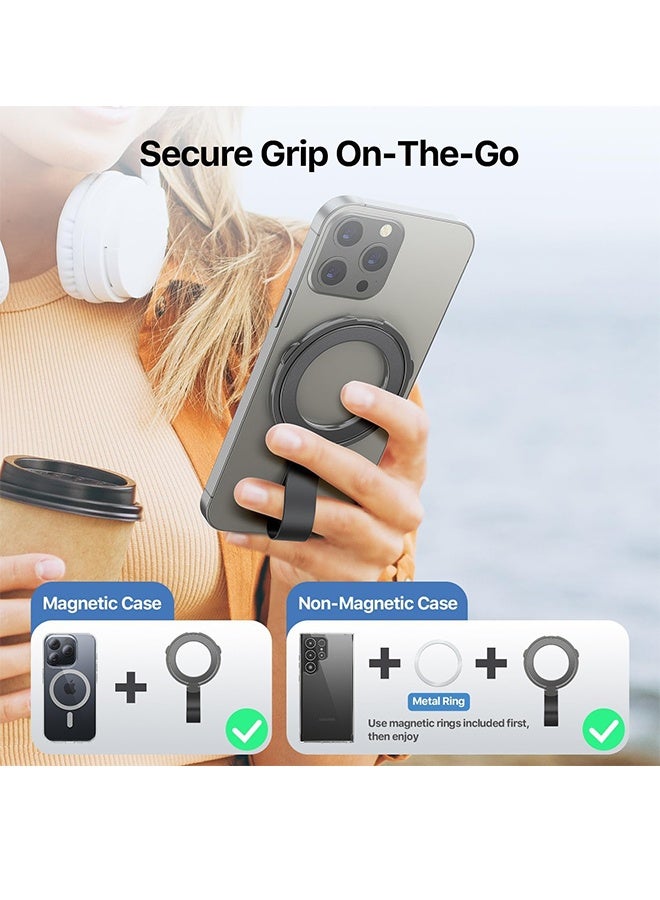 Tersely Magnetic Phone Grip,for Magsafe Phone Stand Ring Holder, Magnetic Phone Kickstand Accessories for iPhone 17/16/15/14/13/12u0026Samsungu0026Googleu0026Android Phones - Image 5