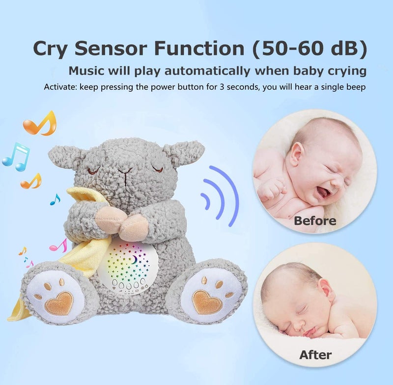 BEREST Rechargeable Baby Sleep Soother, Mom's Heartbeat Babies Cry Sensor Lullabies & White Noise Sound, Nursery Decor Night Light Projector Toddler Crib Sleeping Aid, Boys & Girls Shower Gifts - Image 3