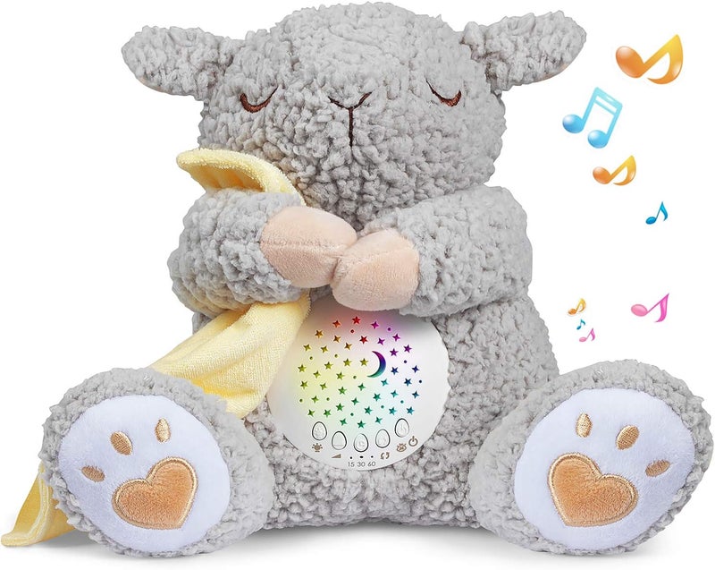 BEREST Rechargeable Baby Sleep Soother, Mom's Heartbeat Babies Cry Sensor Lullabies & White Noise Sound, Nursery Decor Night Light Projector Toddler Crib Sleeping Aid, Boys & Girls Shower Gifts - Image 1