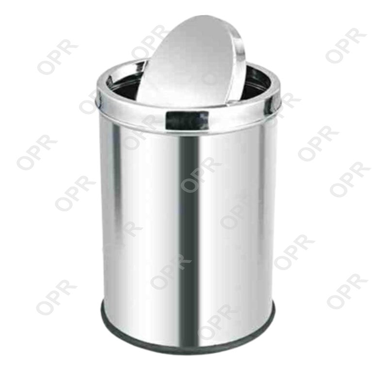 OPR Stainless Steel Swing Dust Bin with Lid| Garbage Bin, Round Shape Trash Can for Home, Kitchen, Washroom, Offices And Bathroom (8 X 12 in. -10 Liter) - Image 4
