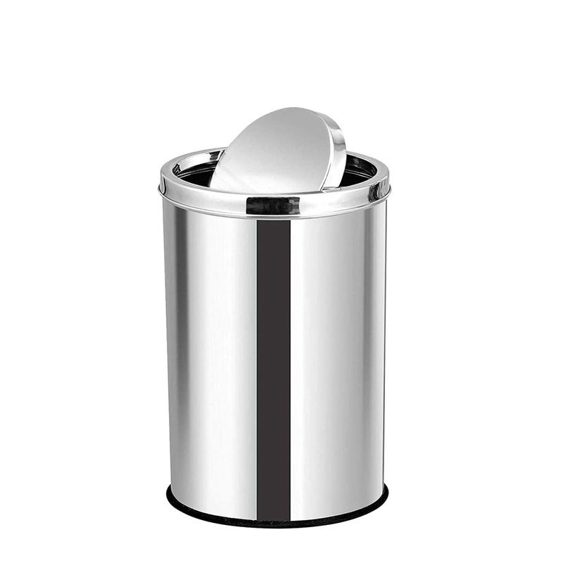 OPR Stainless Steel Swing Dust Bin with Lid| Garbage Bin, Round Shape Trash Can for Home, Kitchen, Washroom, Offices And Bathroom (8 X 12 in. -10 Liter) - Image 3