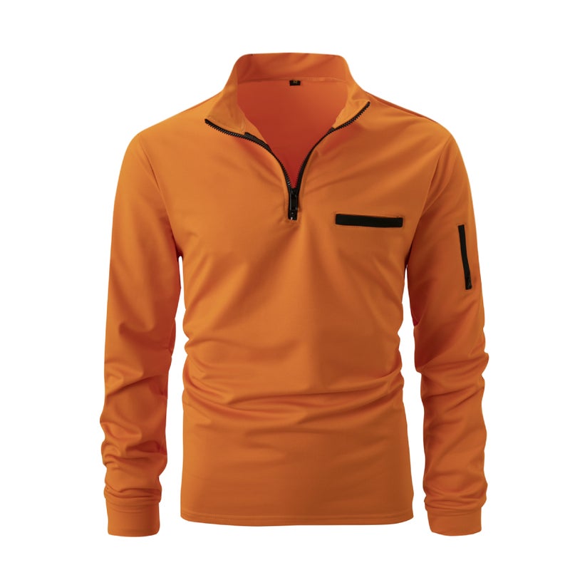 Men's Polo Shirt with Arm Zipper for Sports - Image 3