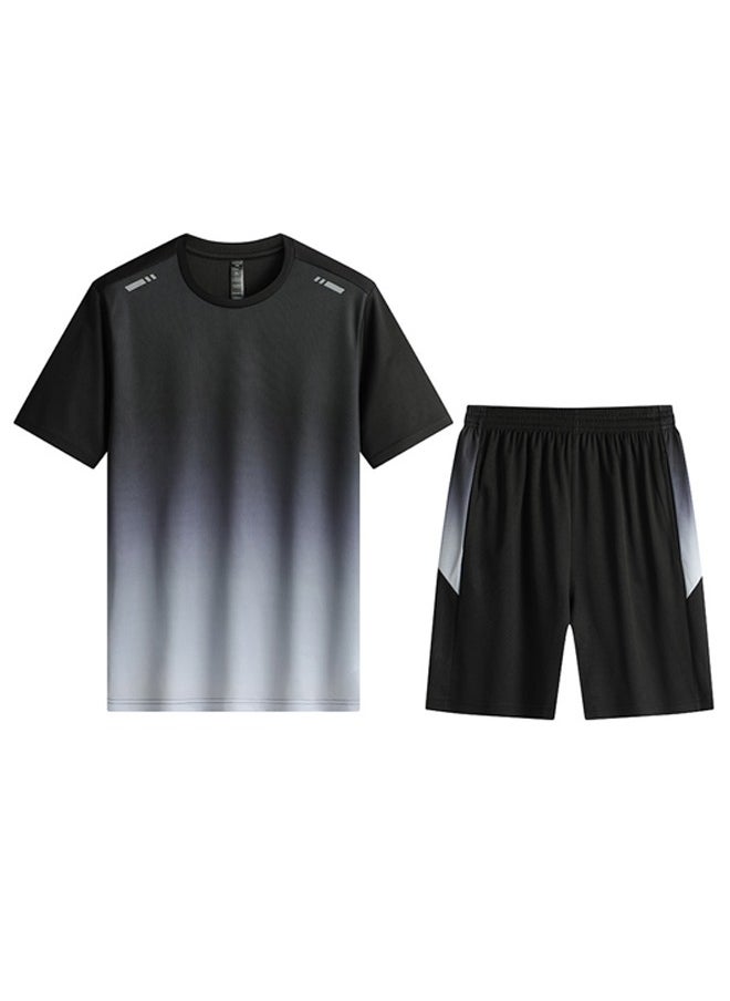 ZCM-HAPPY Summer Ice Silk Quick-Drying Fitness Wear Sportswear Running Training Suit  - Image 1