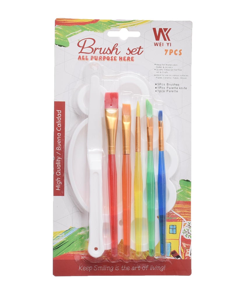 WK Brush Set 7 Sizes Model A0117 professional artist brush kit for watercolor acrylic and oil paints - Image 1