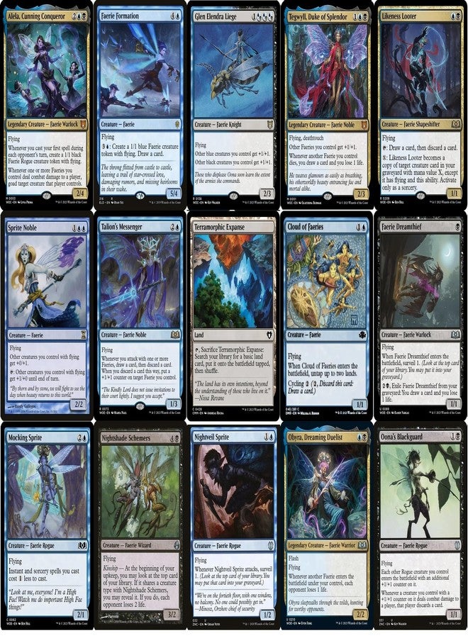 MTG Decks & More Elite Commander Faerie Deck - Dimir Blue Black - Alela, Cunning Conqueror - EDH cEDH - 100 Card - Custom Magic The Gathering Deck - Very Strong! - Image 2