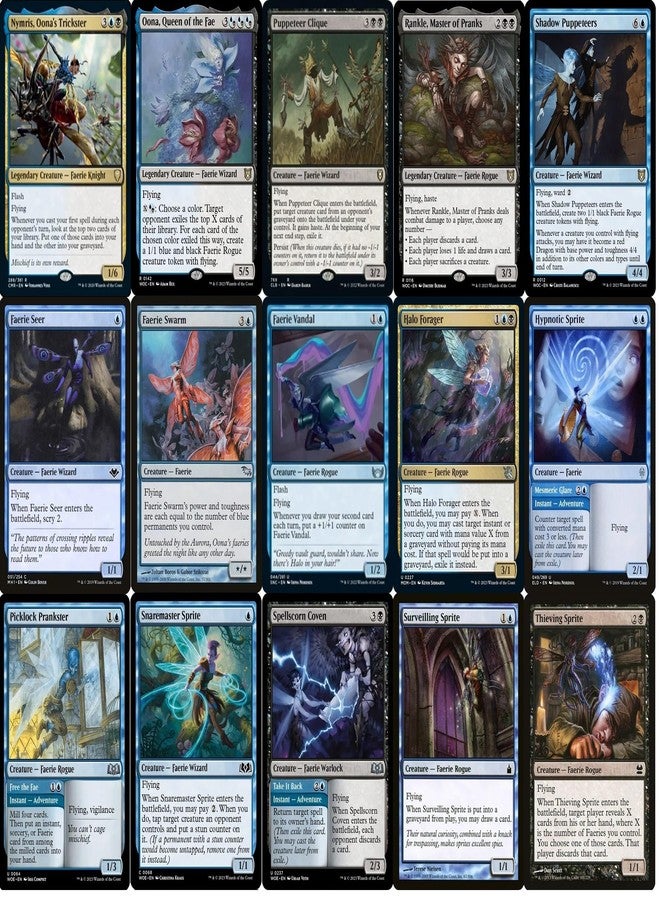 MTG Decks & More Elite Commander Faerie Deck - Dimir Blue Black - Alela, Cunning Conqueror - EDH cEDH - 100 Card - Custom Magic The Gathering Deck - Very Strong! - Image 3