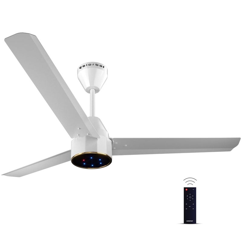 Colorbot Colorbot Knoxx 1200 mm BEE 5 Star Rated BLDC Ceiling Fans with Remote Control High Speed Power Saver 100 Copper Winding Reverse Mode 22 Year Warranty Arctic White  - Image 1