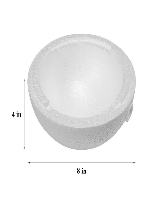 Crafjie 2PCS 8 Inchs Hollow Half Foam Balls Hollow Dome Polystyrene Balls Craft Hollow Ball for DIY Crafts Arts Round Balls with Artist Painting Supplies and DIY Home Craft Project（White） - Image 2