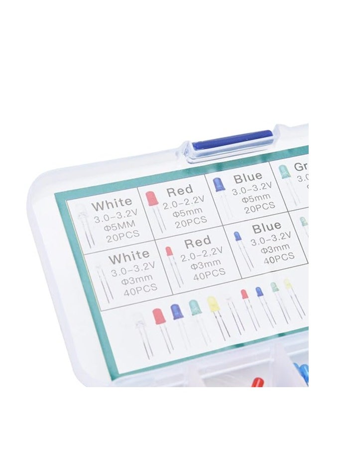 Raxoom Light Emitting Diodes, LED Light Diodes Lighting Bulbs Lamps Leds Electronics Components Parts 5 Colors 300Pcs for Electronic Products for Home Appliances - Image 3