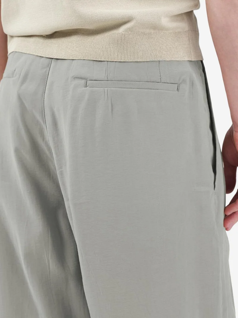 Giesto Khaki Green GIESTO Men's Mid Waist Wide Leg Pleated Trousers for Men | Best Price UAE