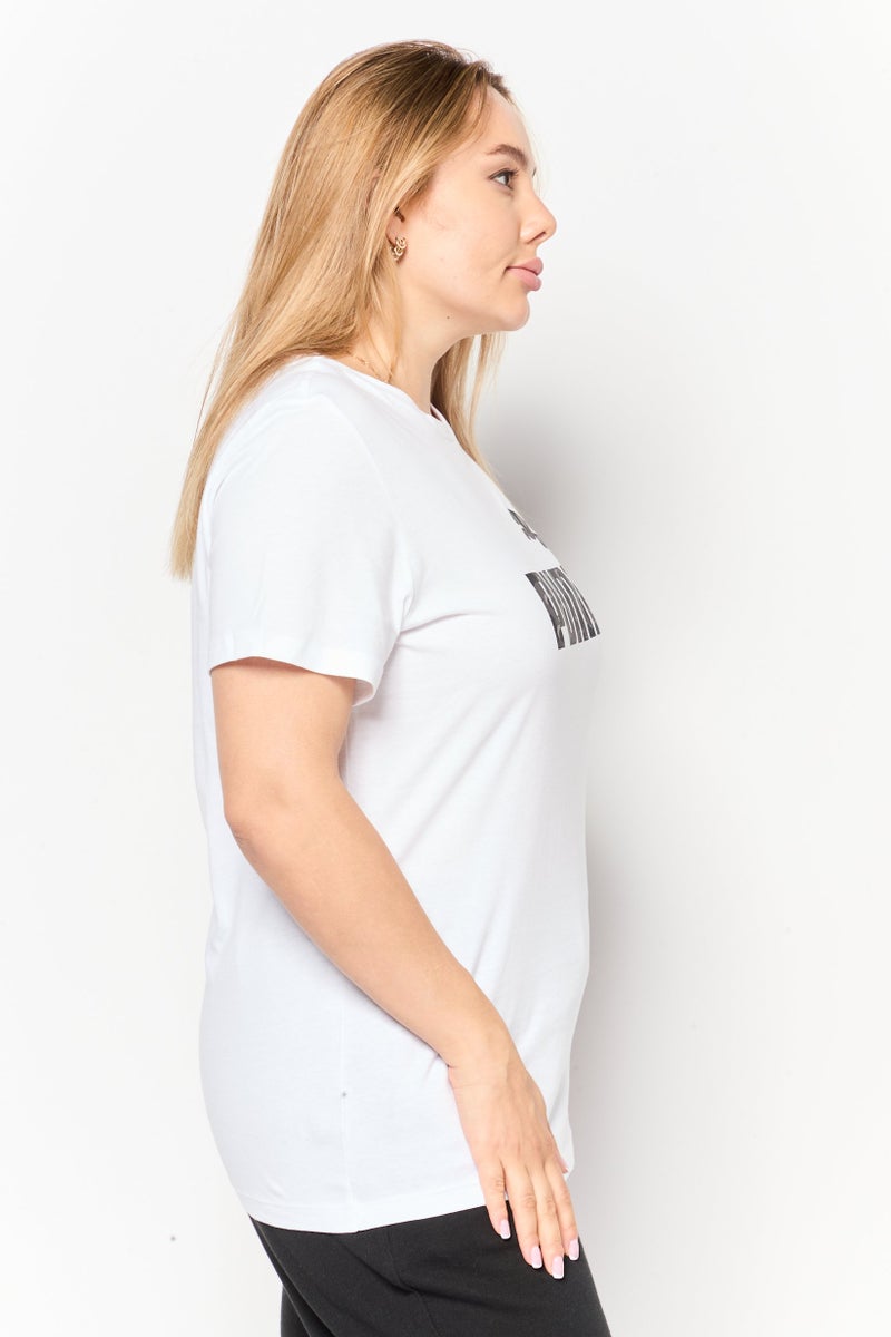 PUMA Women Sportswear Fit Short Sleeve Camouflage Logo Training Top, White - Image 3