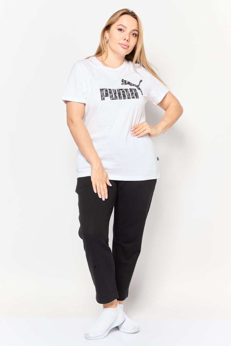 PUMA Women Sportswear Fit Short Sleeve Camouflage Logo Training Top, White - Image 2