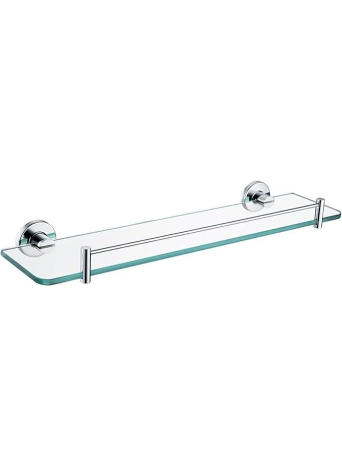 Midwest رفوف زجاجية مثبتة على الحائط - مجموعة رفوف زجاجية للحمام بإطار من الفولاذ المقاوم للصدأ - Image 1