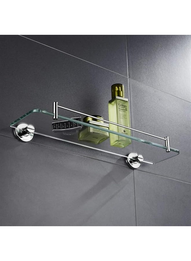 Midwest رفوف زجاجية مثبتة على الحائط - مجموعة رفوف زجاجية للحمام بإطار من الفولاذ المقاوم للصدأ - Image 4