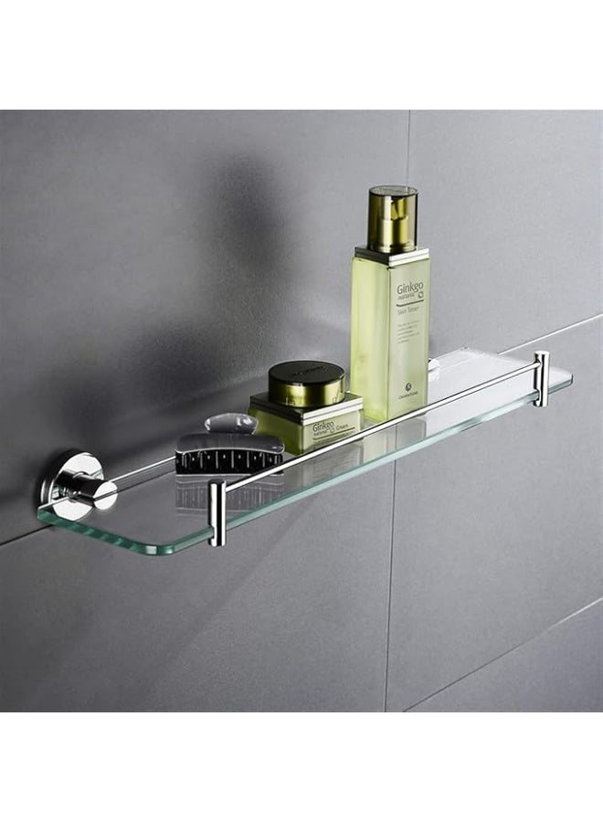 Midwest رفوف زجاجية مثبتة على الحائط - مجموعة رفوف زجاجية للحمام بإطار من الفولاذ المقاوم للصدأ - Image 5