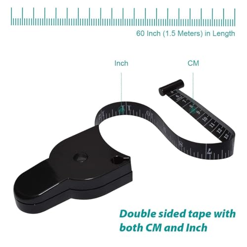 UB Unity Brand Body Measuring Tape with Lock Pin and Retractable Push Button 150 CM Tailor Measuring Tape inch Tape for Measurement for Body Fat Measurement and Weight Loss Sewing Tape Tailor Tape - Image 4