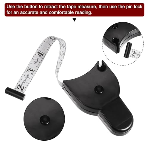 UB Unity Brand Body Measuring Tape with Lock Pin and Retractable Push Button 150 CM Tailor Measuring Tape inch Tape for Measurement for Body Fat Measurement and Weight Loss Sewing Tape Tailor Tape - Image 3