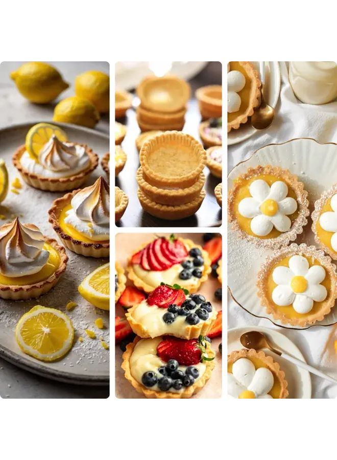 6 Inch 4 Pack Nonstick Aluminum Egg Tart Molds Fluted Ruffled Edge Baking Pan - Image 2