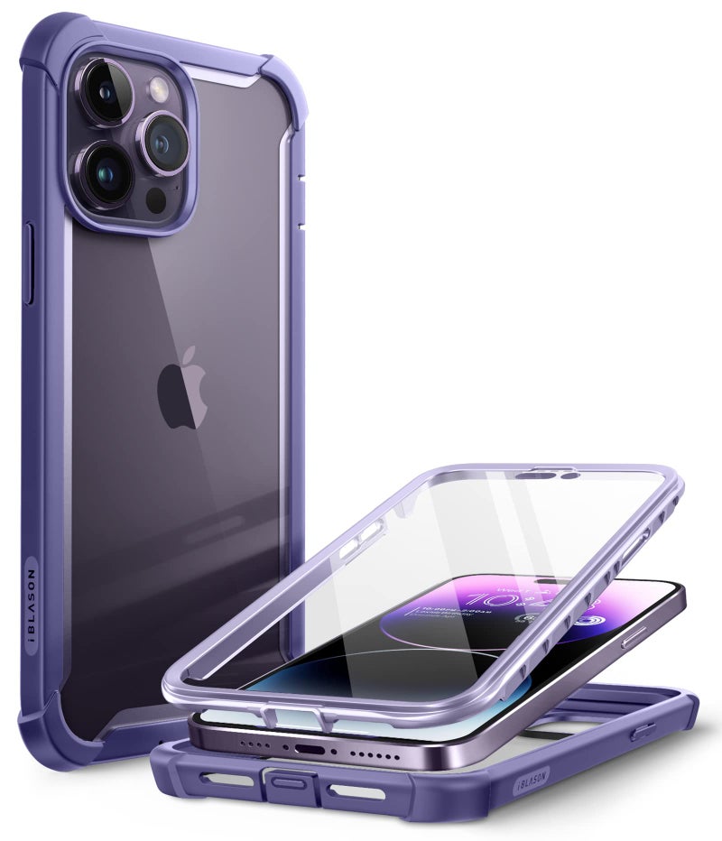 I-blason iBlason Ares Designed for iPhone 14 Pro Case 61 inch 2022 Release Dual Layer Rugged Clear Bumper Case with Builtin Screen Protector Mauve - Image 2