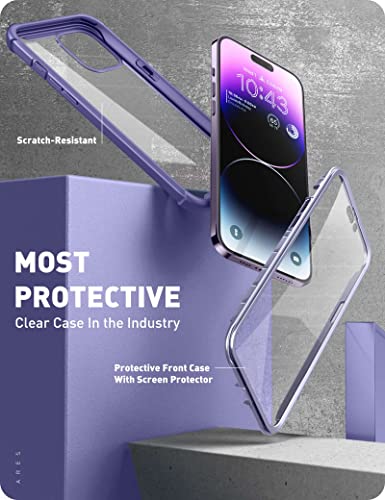 I-blason iBlason Ares Designed for iPhone 14 Pro Case 61 inch 2022 Release Dual Layer Rugged Clear Bumper Case with Builtin Screen Protector Mauve - Image 3