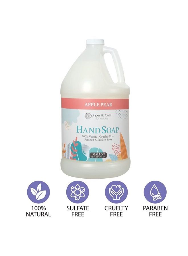 ginger lily farms Botanicals All-Purpose Liquid Hand Soap Refill, 100% Vegan & Cruelty-Free, Apple Pear Scent, 1 Gallon (128 fl. oz.)