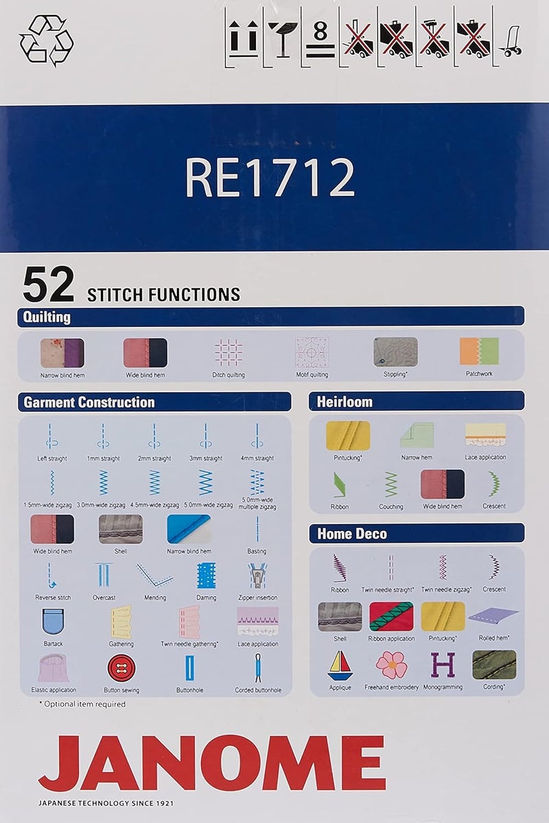 Janome Sewing Machine RE1712 - Image 3