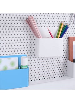 Y&D Magnetic Dry Erase Marker Holder  Pen and Eraser Holder for Whiteboard Magnet Pencil Cup Storage Organizer School Office Home Fridge Locker Metal Cabinets White  - Image 3