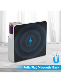 Y&D Magnetic Dry Erase Marker Holder  Pen and Eraser Holder for Whiteboard Magnet Pencil Cup Storage Organizer School Office Home Fridge Locker Metal Cabinets White  - Image 4