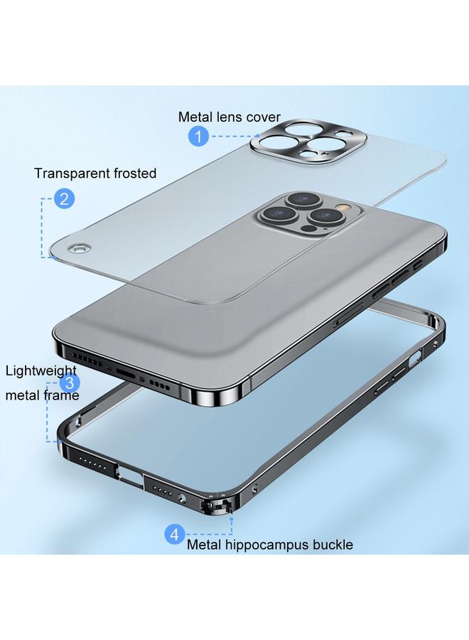 S-TOP Case For iPhone 14 Plus Metal Frame Frosted PC Shockproof Phone Case - Image 4