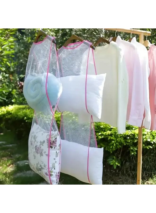 1pc Double Layer Mesh Bag for Clothes Pillow Drying Windproof Folding - Image 1