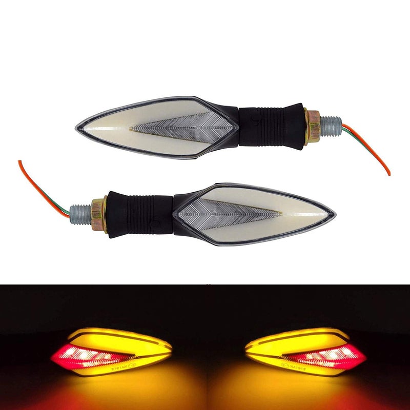 Ramanta مصابيح إشارة الانعطاف LED نيون برتقالية عالمية للدراجات النارية لمؤشر الفرامل لياماها YZF R15 V3 (أصفر وأحمر، 2 قطعة) - Image 1