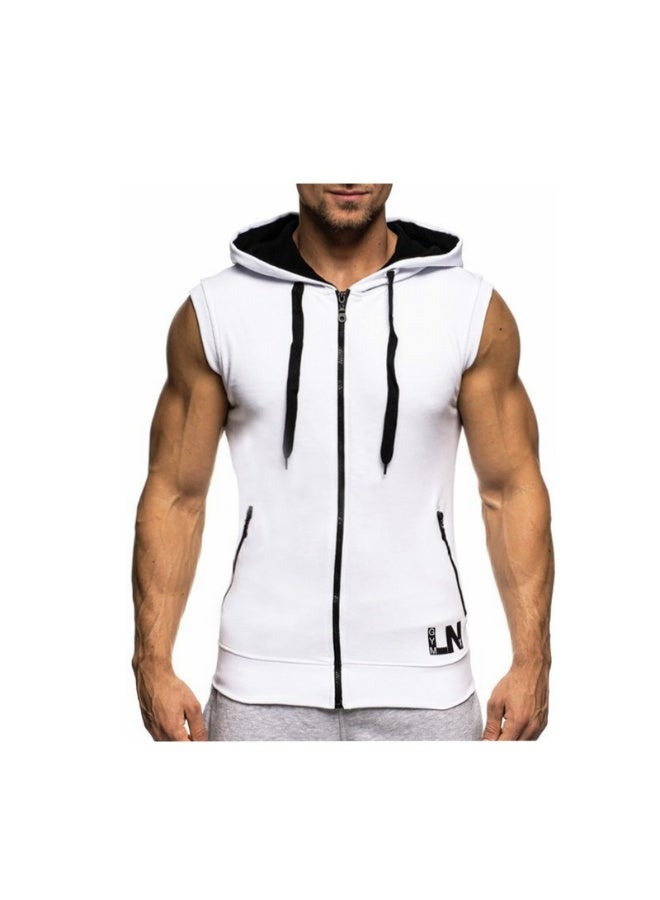 Nariele New Fashionable Loose Breathable Sports Fitness Sleeveless Hooded Tank Top - Image 1