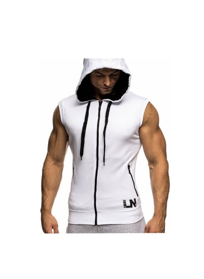 Nariele New Fashionable Loose Breathable Sports Fitness Sleeveless Hooded Tank Top - Image 2