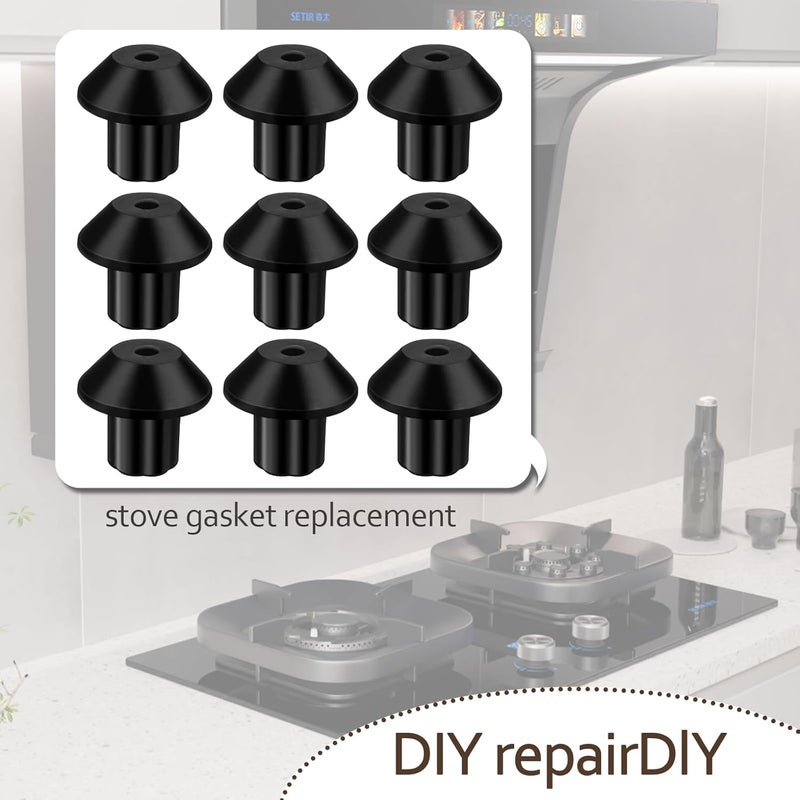 Ymapinc 20Pcs WB2k101 Stove Grate Rubber Feet, Heat Resistant Durable Appliance Feet Bumpers, Fit Many Gas Stove Burner Grates, Replaces Part WB02T10461 wb2k101 (Black Rubber) - Image 5