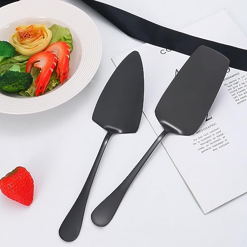 Lazycorner Black Serving Utensils,8 Pcs Stainless Steel Serving Utensil Set Include Serving Spoons,Serving Fork,Soup Ladle,Lasagna Server,Pie Server,Large Serving Set for Parties Buffet Home,Dishwasher Safe - Image 3