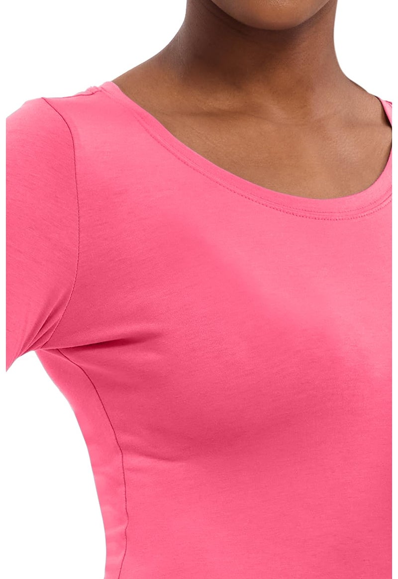 Healing Hands Women's Underscrub Soft Knit Melissa Longsleeve Scrub Tee with Breathable & Easy Care Fabric 5047, S, Carnation Pink - Image 4