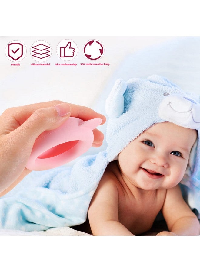 Artibetter Silicone Palm Cup Cartoon Pig Burping Helper for Infants and Elderly, Pink, 3.30 * 3.03 * 3.03Inch Ergonomic Design - Image 2