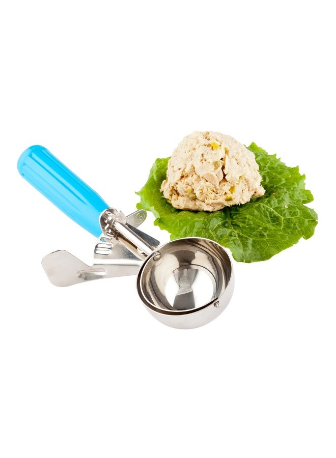 Restaurantware Met Lux 2.75 Ounce Portion Scoop, 1 Trigger Release Cookie Scoop - With Blue Handle, Stainless Steel Disher, For Portion Control, Scoop Cookie Dough, Cupcake Batter, Or Ice Cream - Image 2