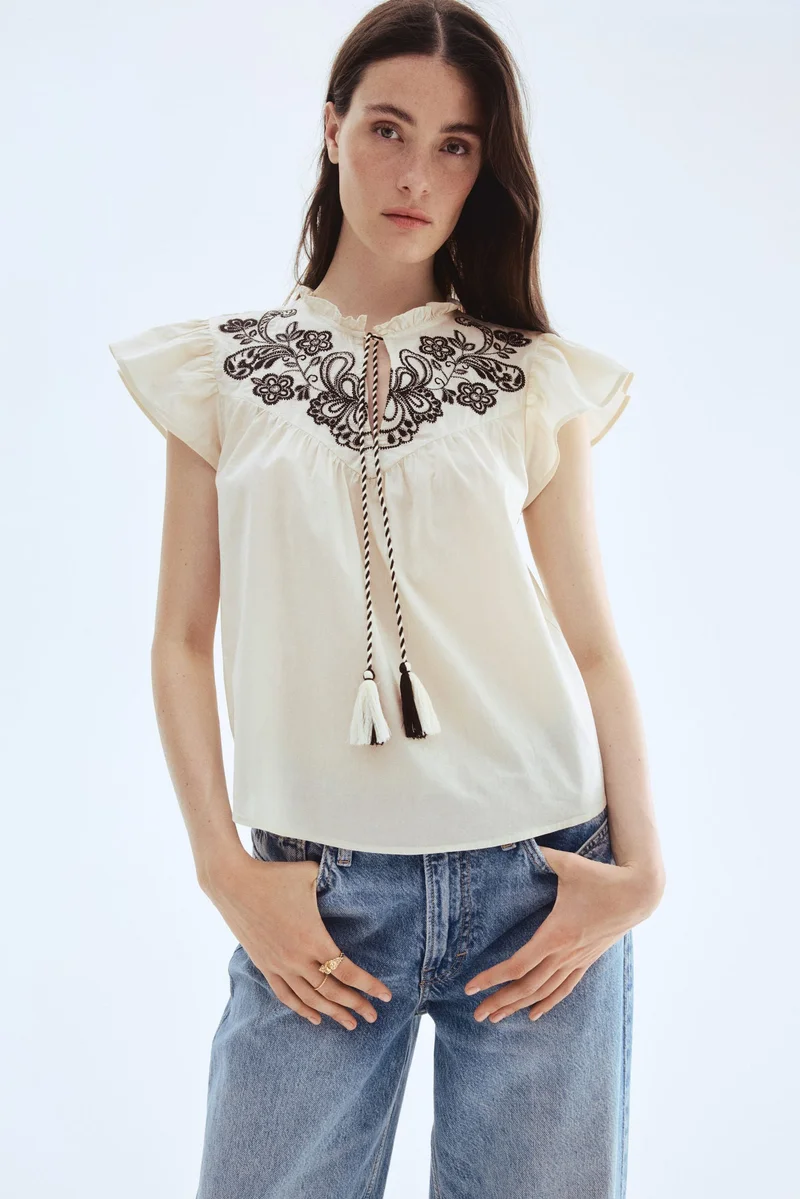 H&M Embroidered blouse