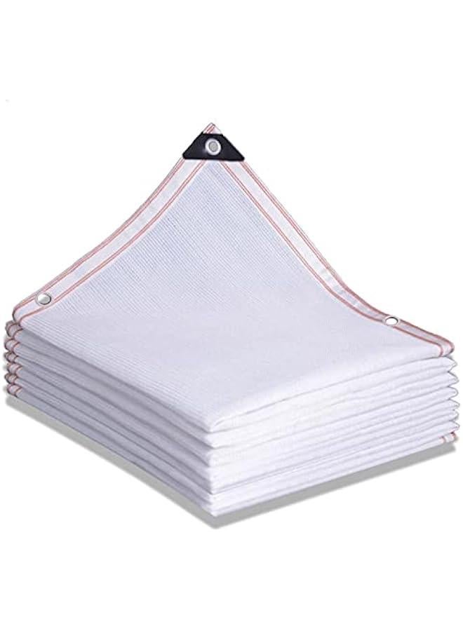 Generic 7x13FT White Shades Cloth Sunblock Shade Cloth, 90% Sun Mesh Shade Screen, Garden Netting UV Resistant Net with Grommets, Heavy Duty Shading Net for Greenhouse & Outdoor  - Image 1