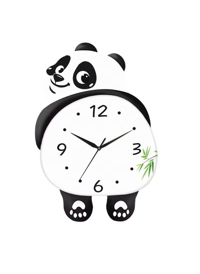 Bukela Cute Panda Wall Clock with Simulated Bamboo, Silent Decorative Clock, Large Wall Clocks Battery Operated for Living Room, Bedroom, Dining Room, Entryway(15.7 * 17.7in) - Image 2
