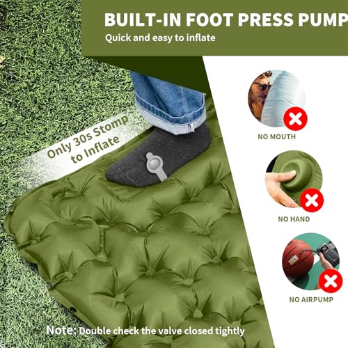 HiiPeak Sleeping Pad for Camping- Ultralight Inflatable Sleeping Mat with Built-in Foot Pump & Pillow, Upgraded Compact Camping Air Mattress for Tent, Backpacking, Hiking - Image 3