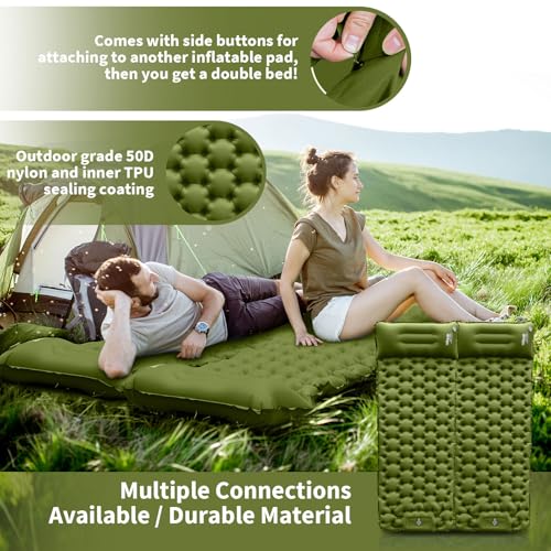 HiiPeak Sleeping Pad for Camping- Ultralight Inflatable Sleeping Mat with Built-in Foot Pump & Pillow, Upgraded Compact Camping Air Mattress for Tent, Backpacking, Hiking - Image 4